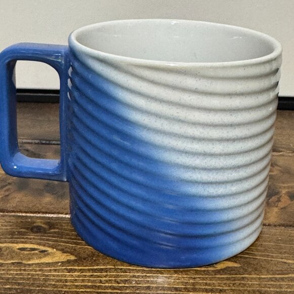 STARBUCKS 2022 Blue White Textured Twist Diagonal Ombre‎ Ceramic Mug NWT - Picture 5 of 9
